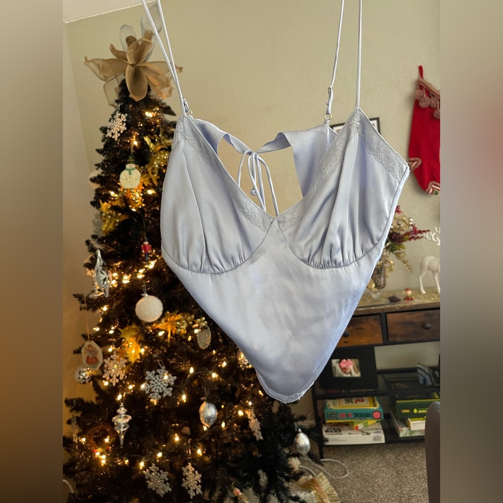 Baby blue crop top